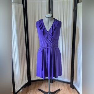 Tiana B, dark purple, sleeveless, with belt dress.